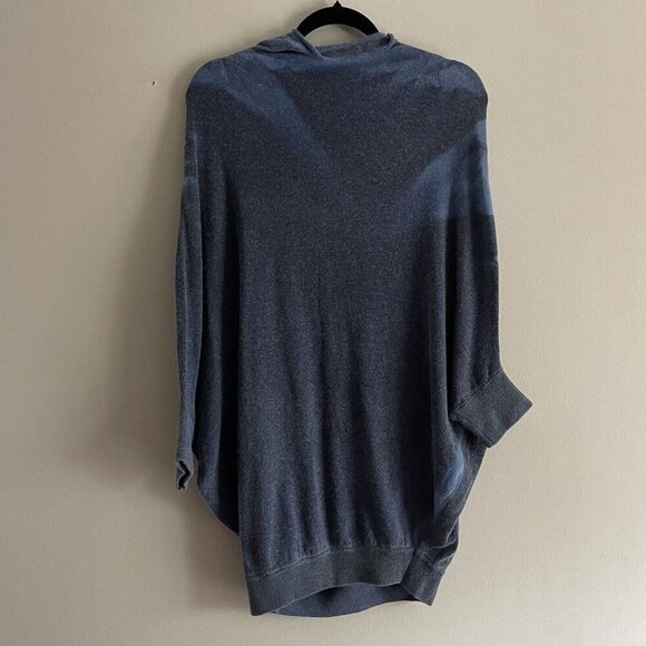 Moth Anthropologie S Blue Tie Dye Alpaca Blend Slouchy Dolman Cowlneck Sweater - Picture 10 of 10